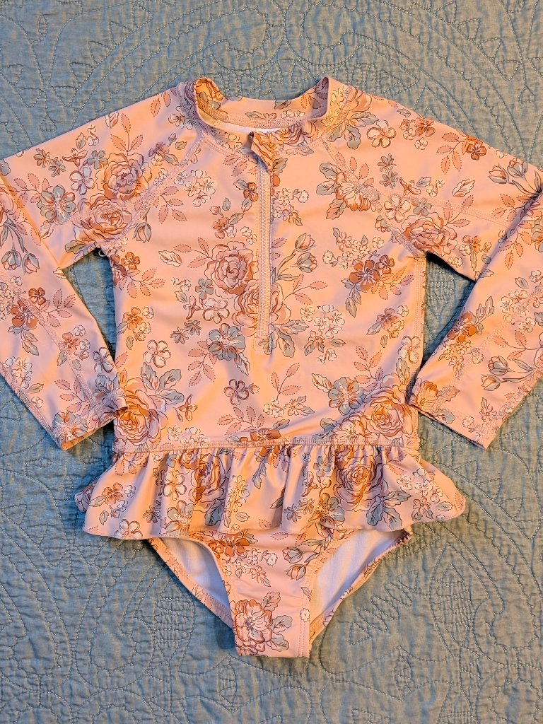 Modern Moments Toddler Girl Long Sleeve Swimsuit Size 4t